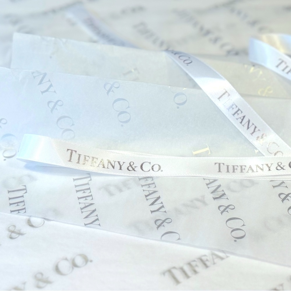 Tiffany & Co. logo ribbon and tissue